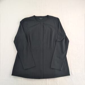 J. Jill Wearever Collection Black HiddenZipper Ponte Stretch Coatigan Women'sMed